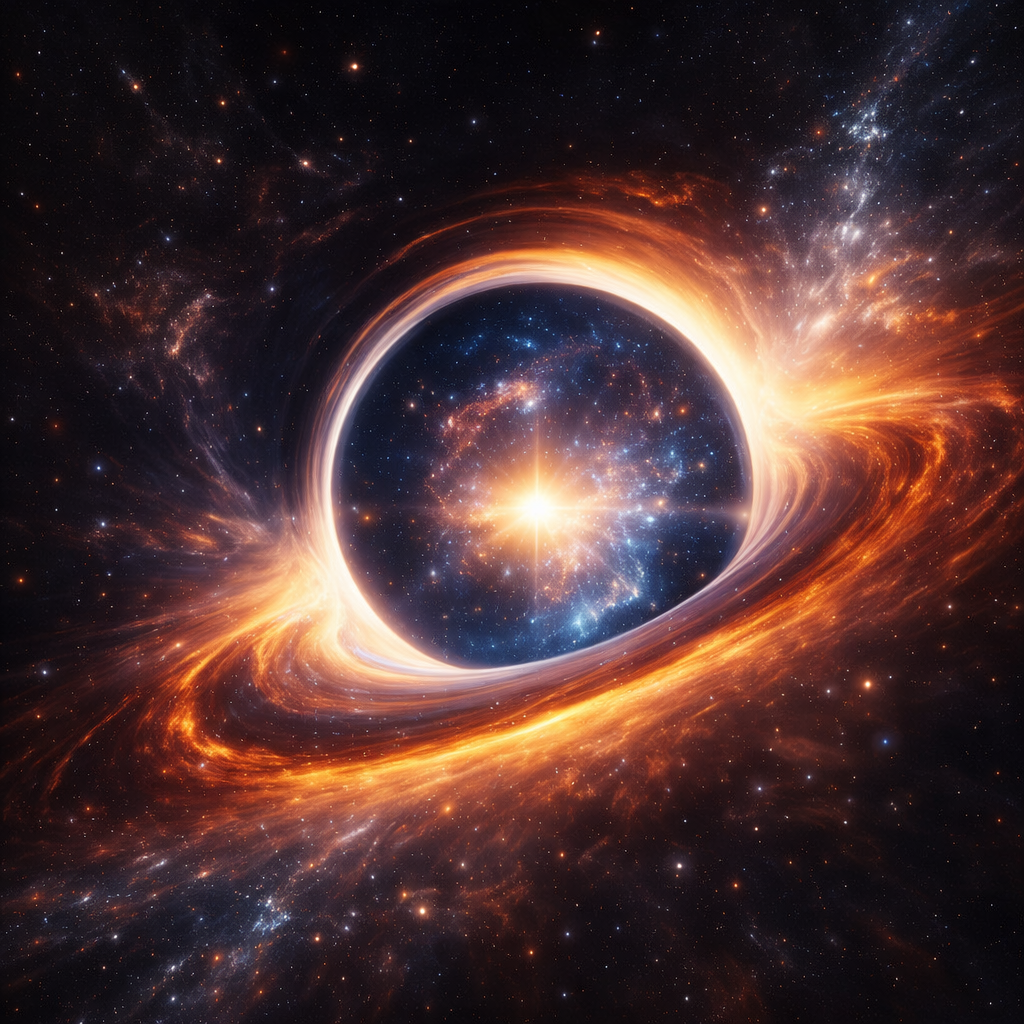 Black hole cosmic gateway forming new universe concept