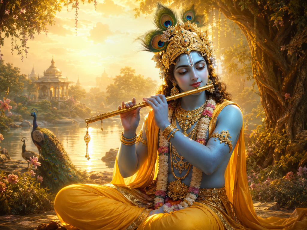 Shri Krishna guiding Arjuna in meditation and mind control in Bhagavad Gita Chapter 6 Dhyana Yoga