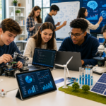 US students exploring STEM careers with AI, robotics, data science, and technology concepts