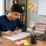 Indian student preparing for SSC CGL government exam practice paper